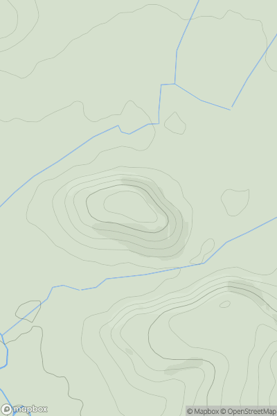 Thumbnail image for Eaton Hill [Welsh Borders S] [SO374358] showing contour plot for surrounding peak